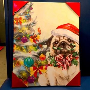 LIGHT UP SANTA PUG CANVAS!!!